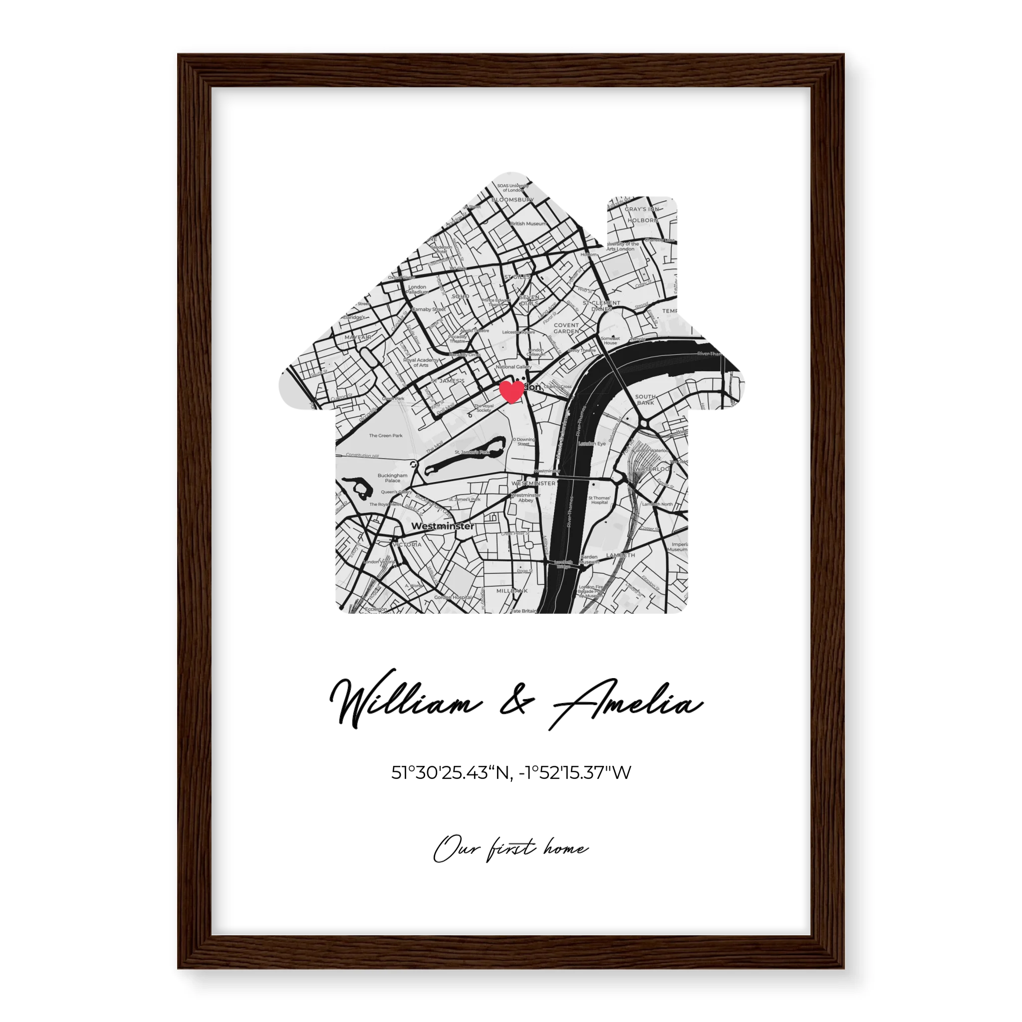 Our First Home personalised poster – personalised home print displayed in home