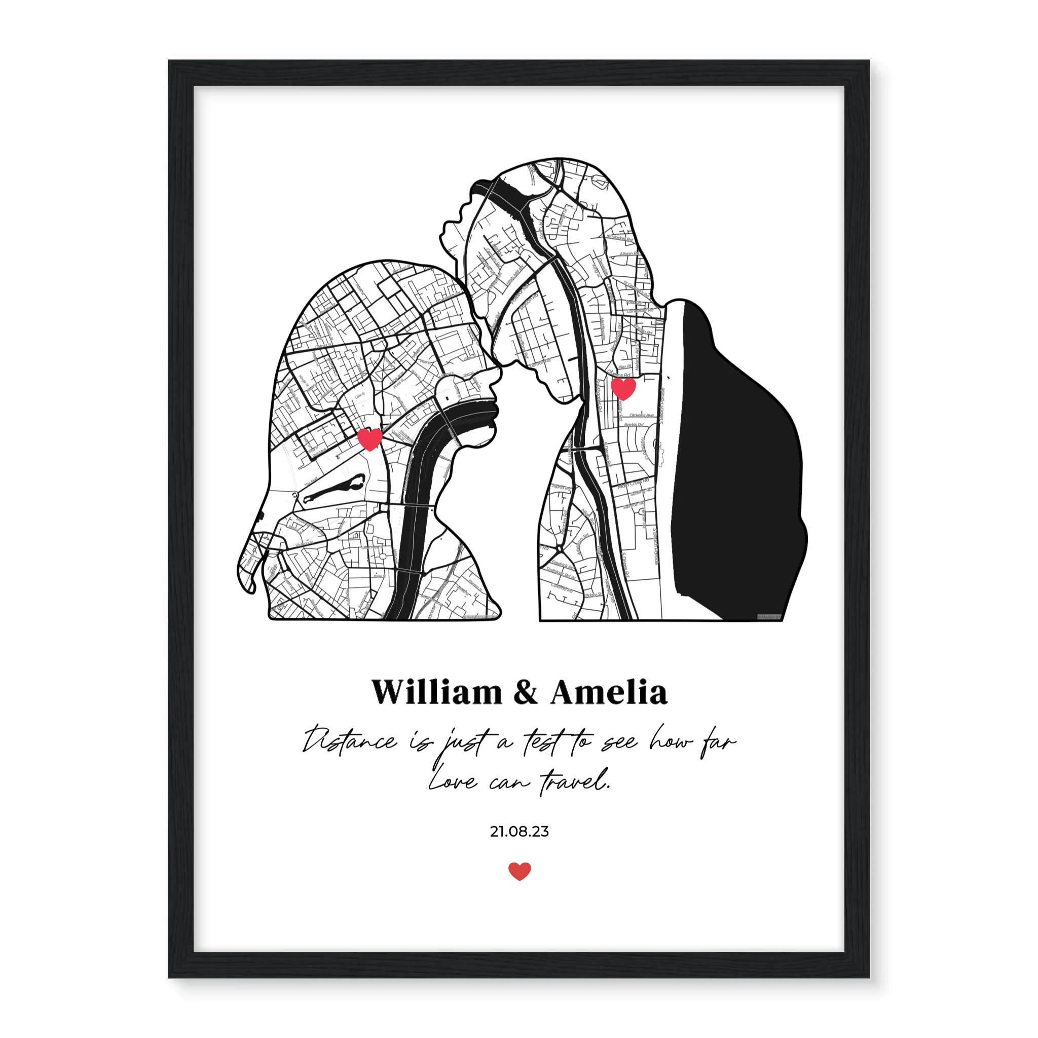 Silhouette of Love - Personalized Poster