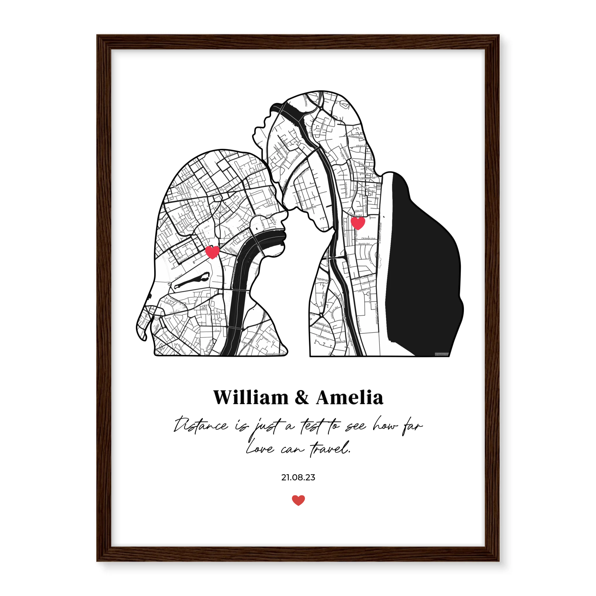 Silhouette of Love - Personalized Poster