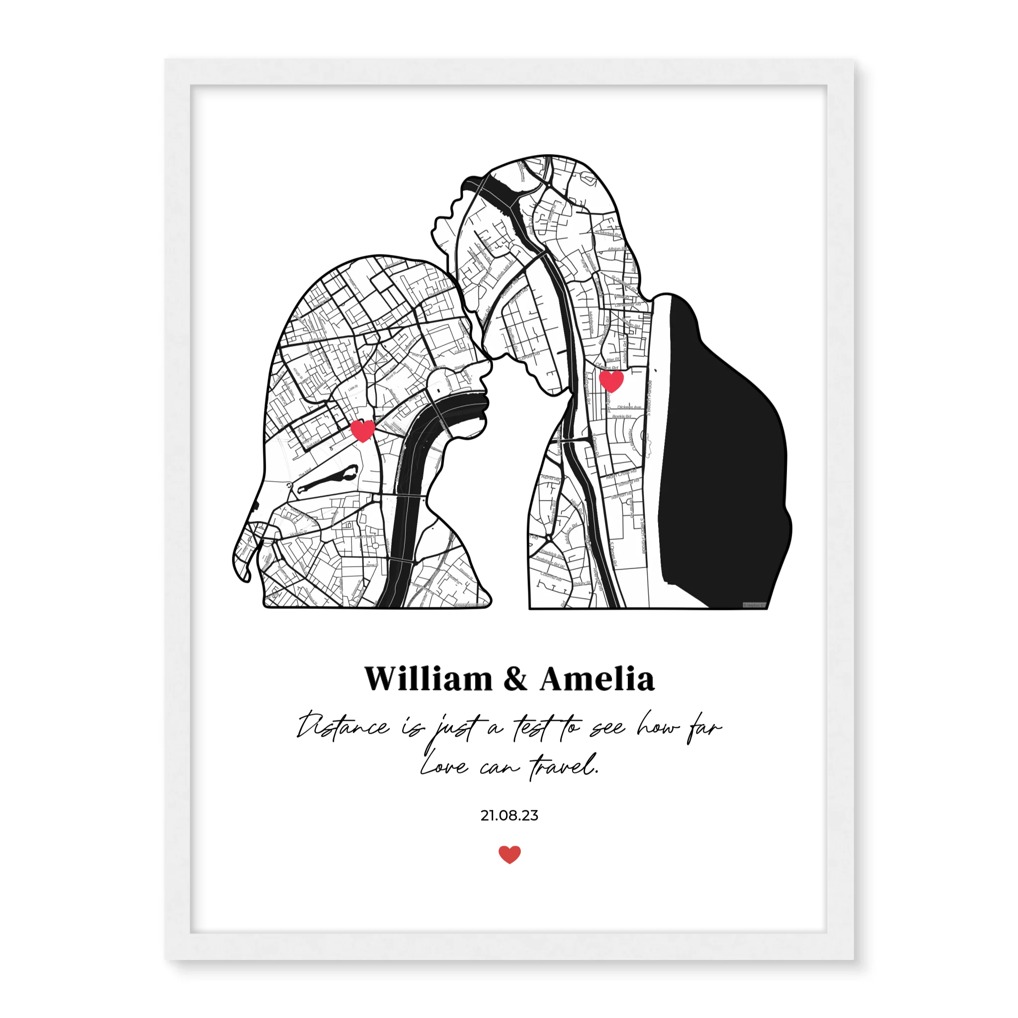 Silhouette of Love - Personalized Poster
