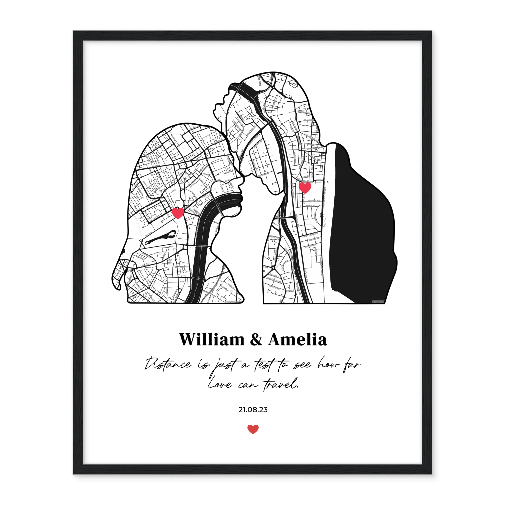 Silhouette of Love - Personalized Poster