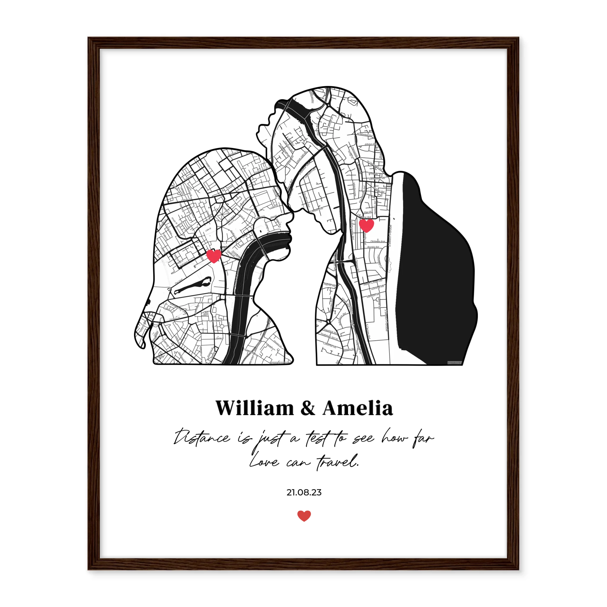 Silhouette of Love - Personalized Poster