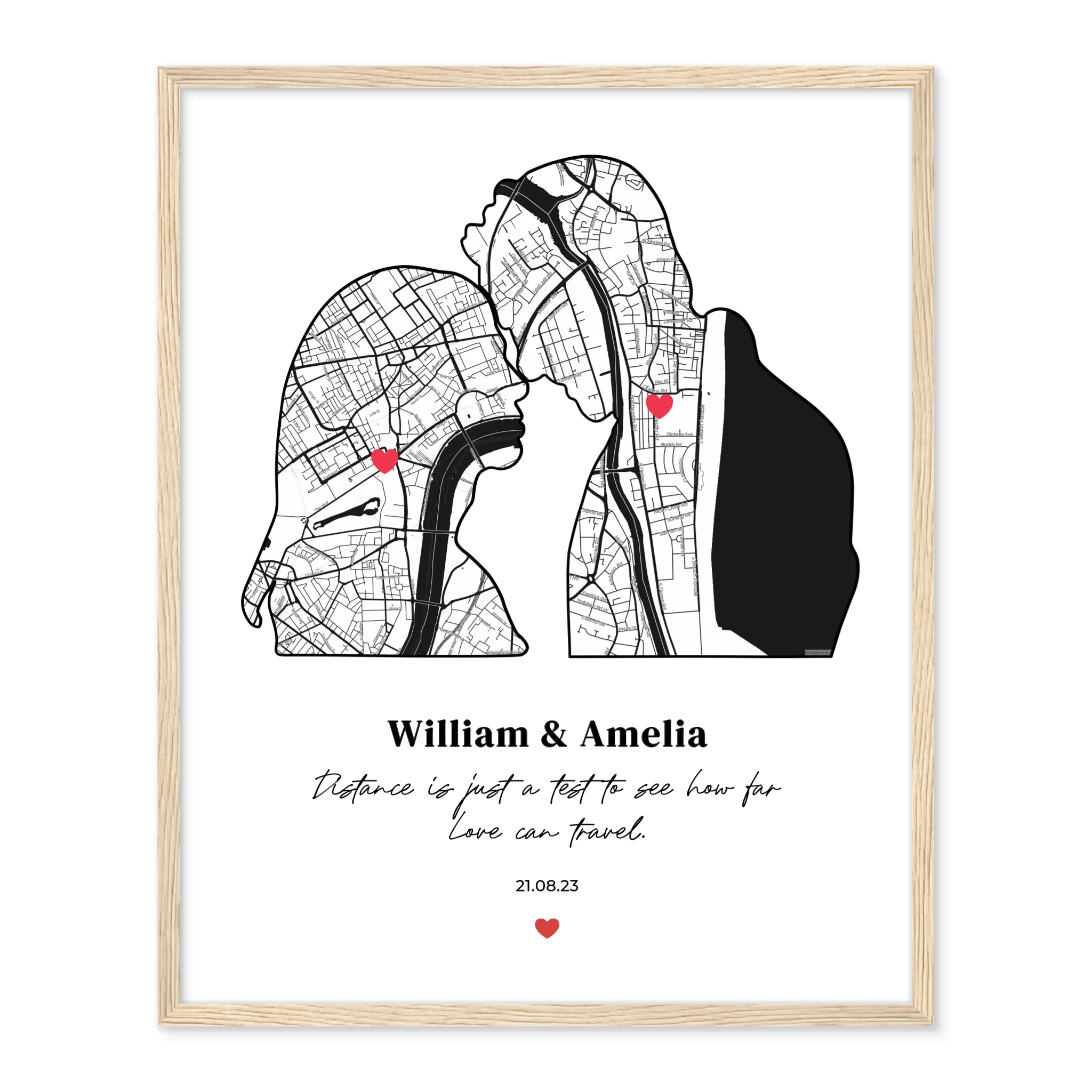 Silhouette of Love - Personalized Poster