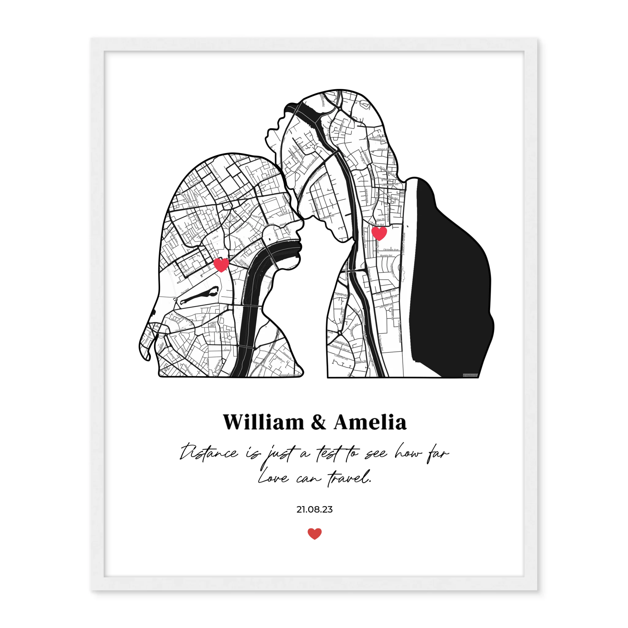 Silhouette of Love - Personalized Poster