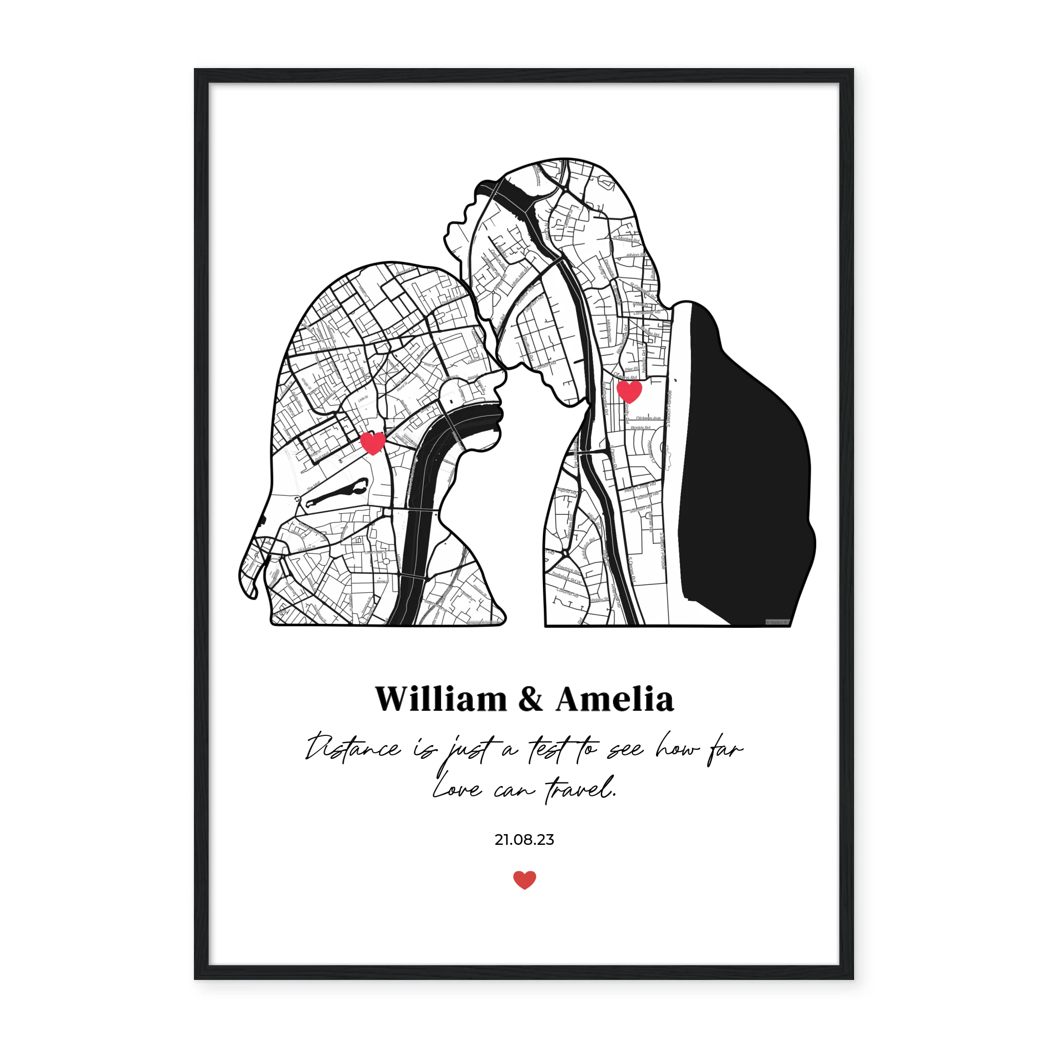 Silhouette of Love - Personalized Poster