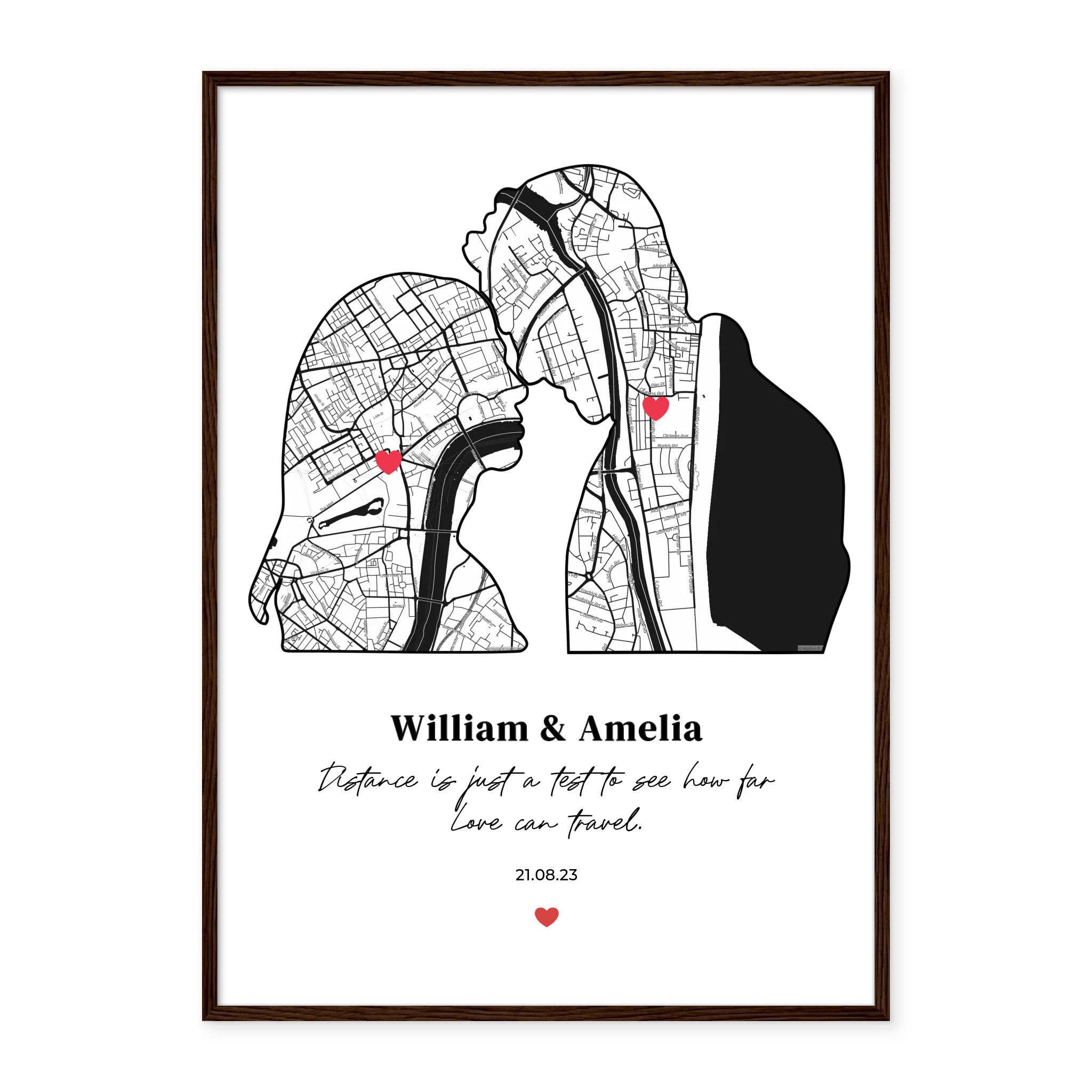 Silhouette of Love - Personalized Poster
