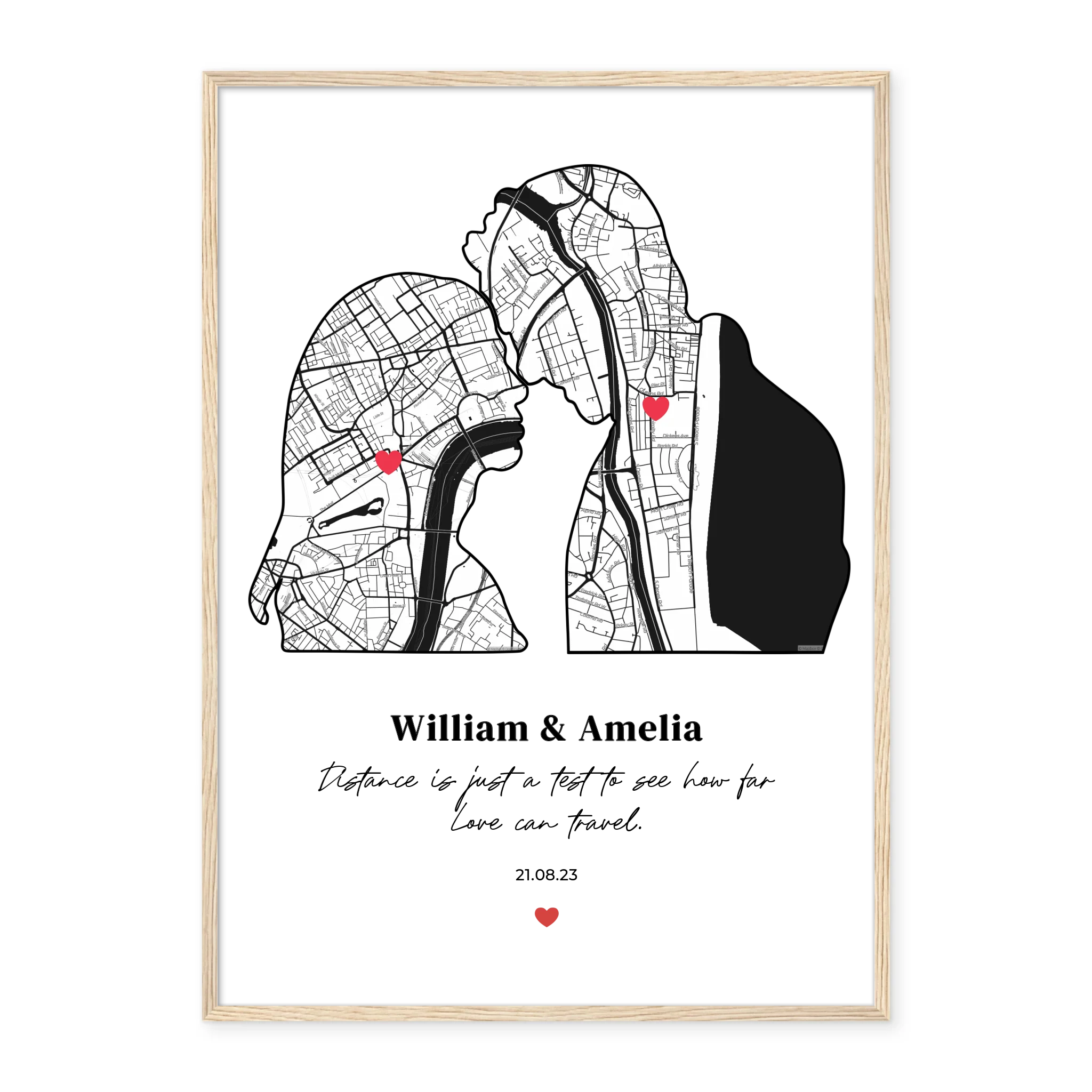 Silhouette of Love - Personalized Poster