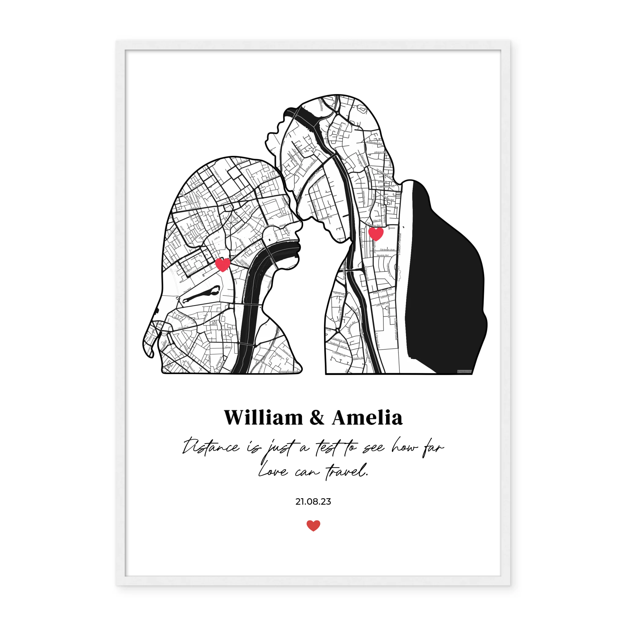 Silhouette of Love - Personalized Poster