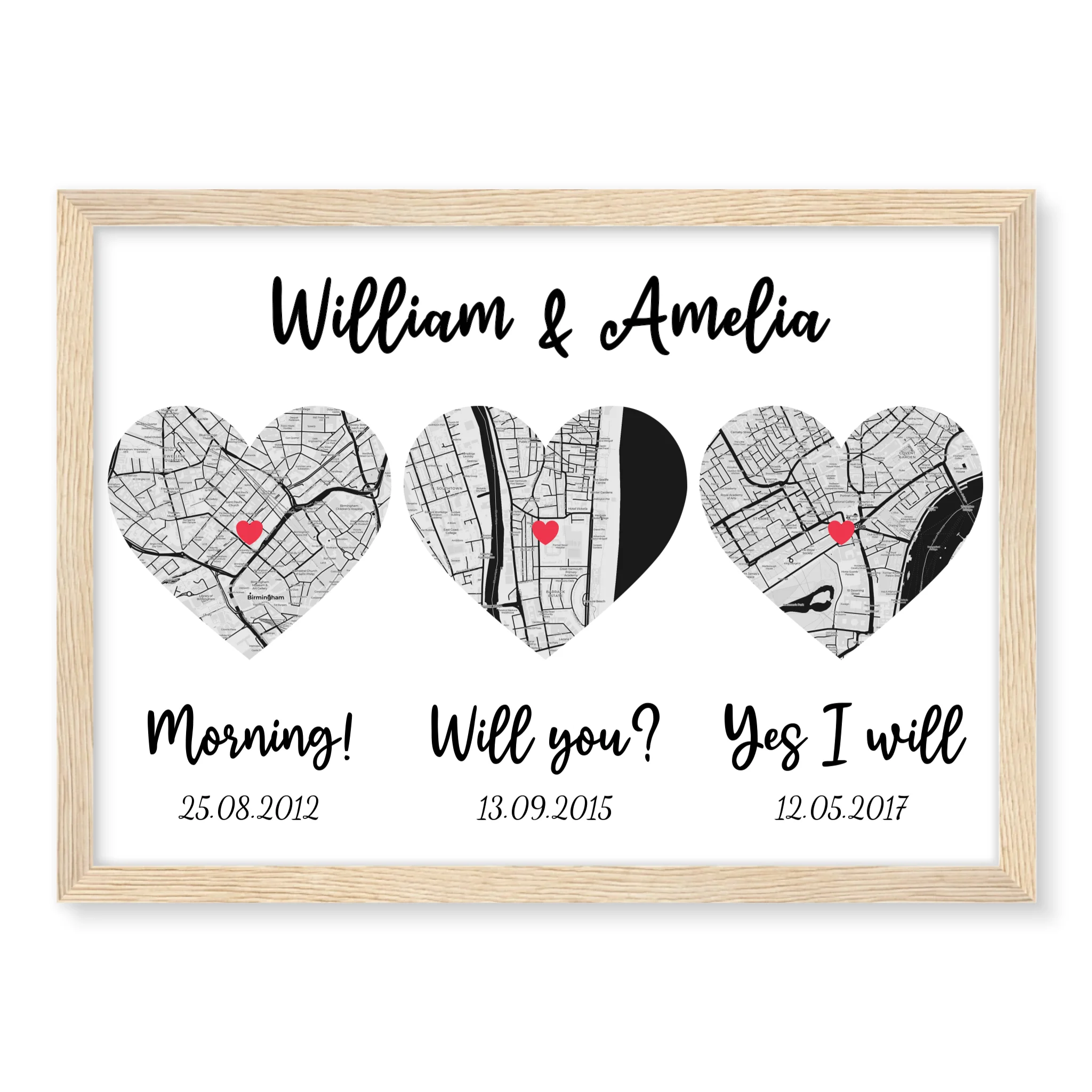 Marriage Proposal personalised poster – unique personalised engagement gift