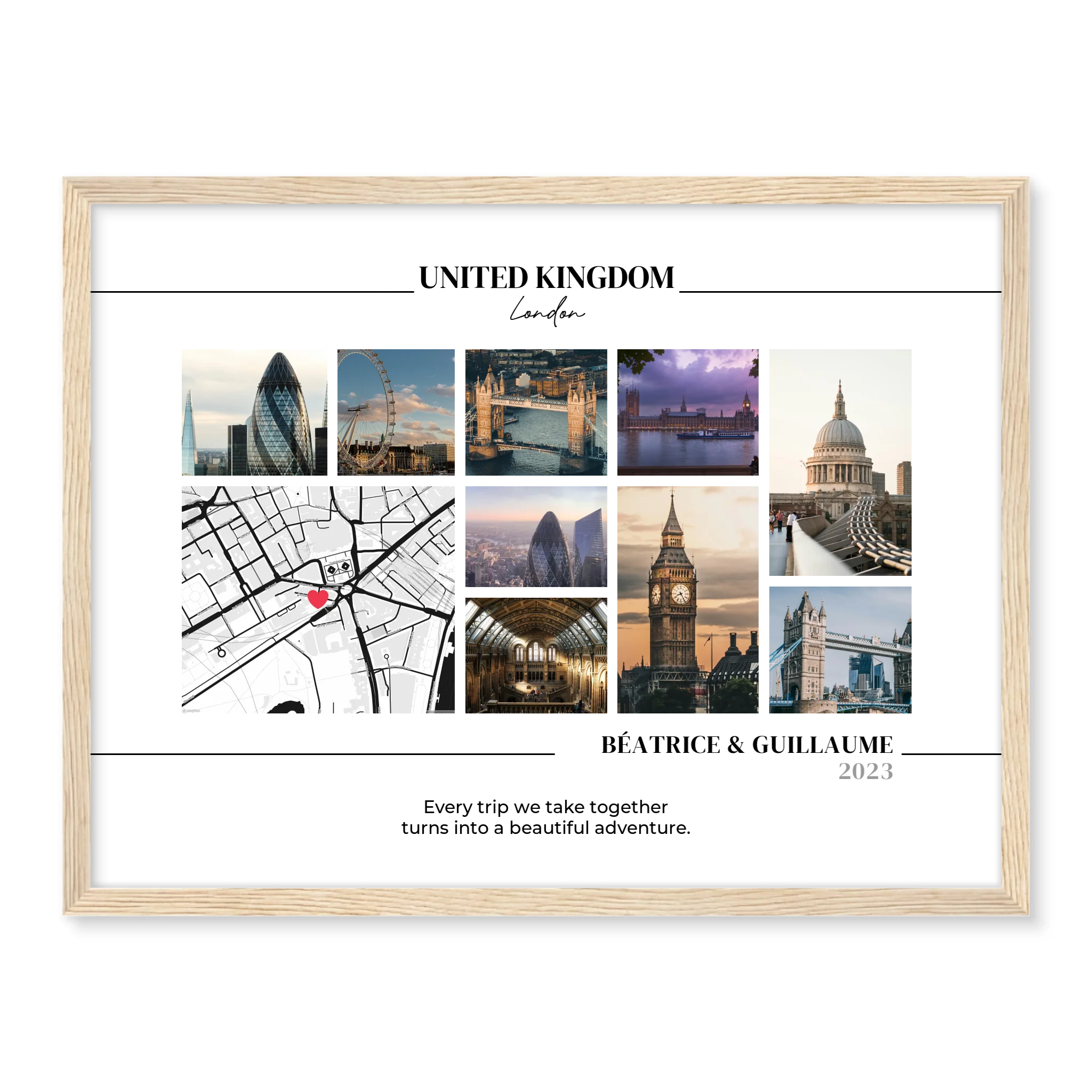 Travel Collage and Map - Personalized Poster