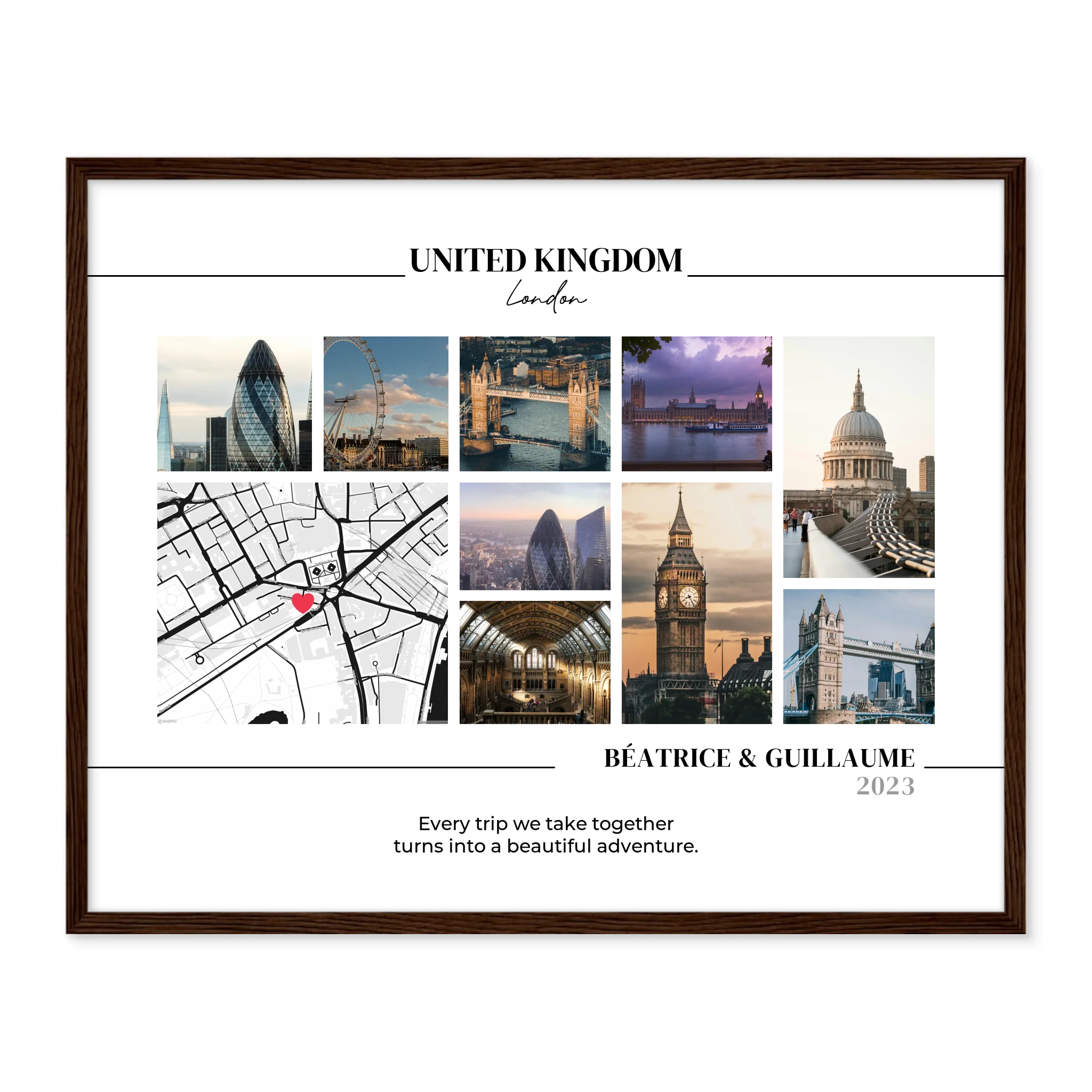 Travel Collage and Map - Personalized Poster