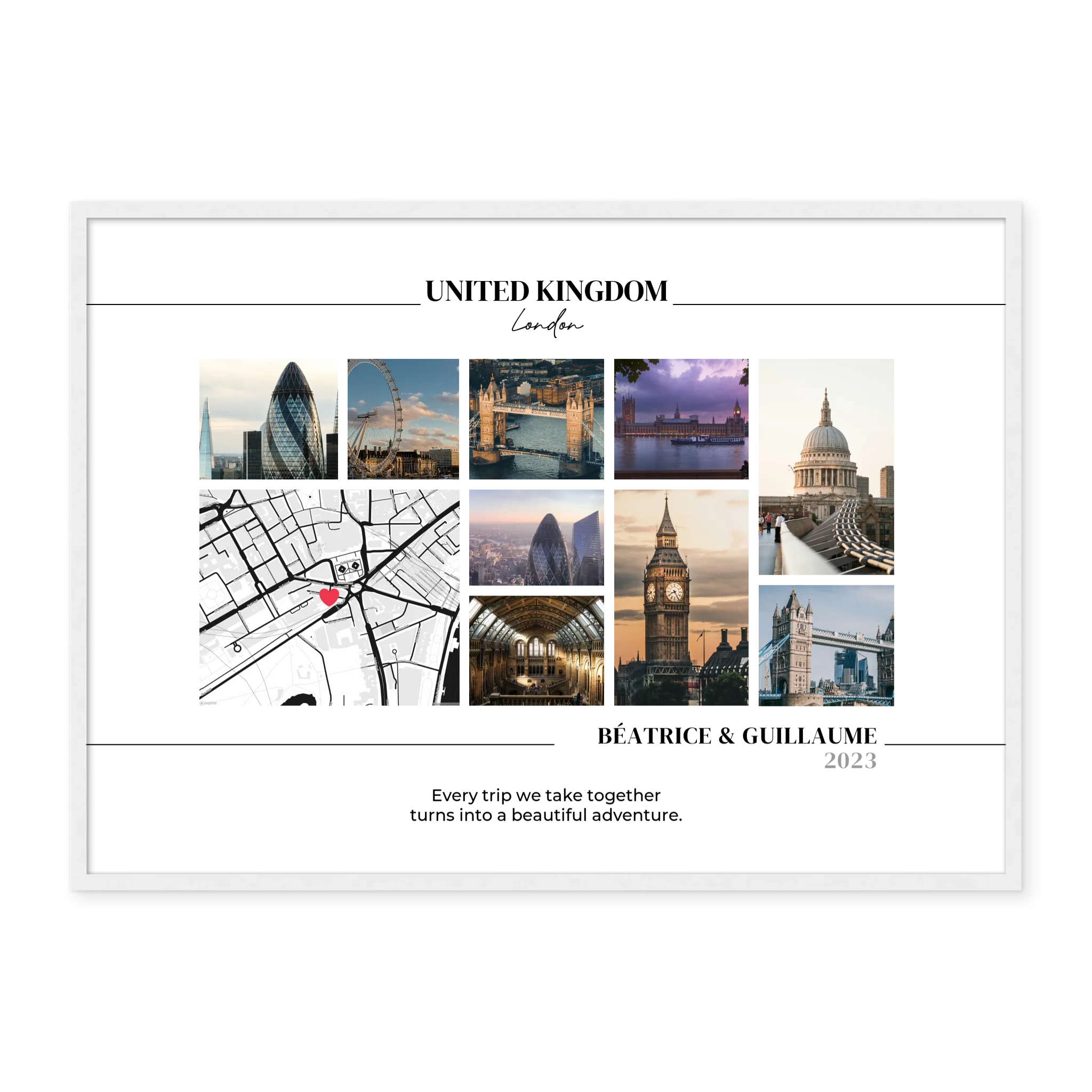 Travel Collage and Map - Personalized Poster