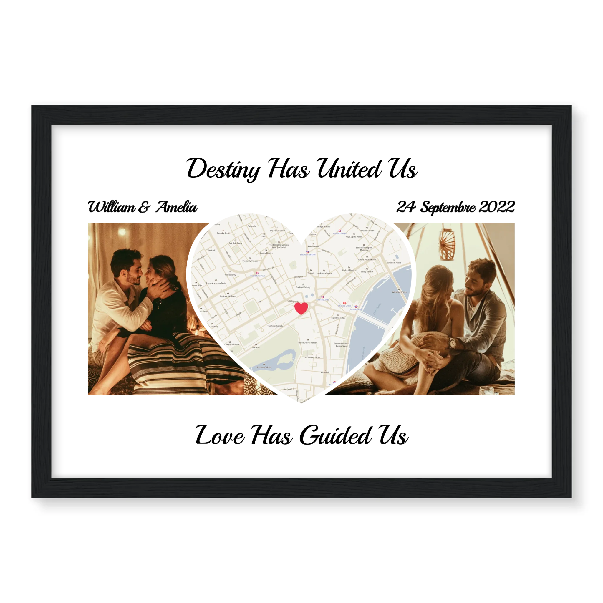Destiny Has United Us personalised poster – anniversary or Valentine's Day gift framed print