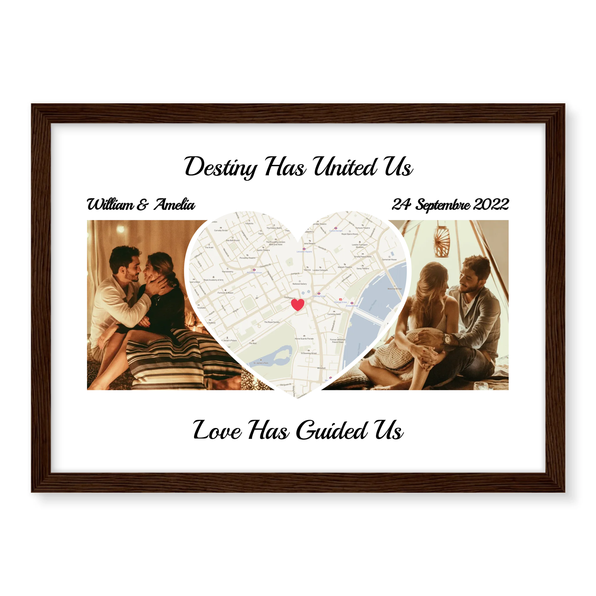 Destiny Has United Us personalised poster – personalised couple print displayed in home