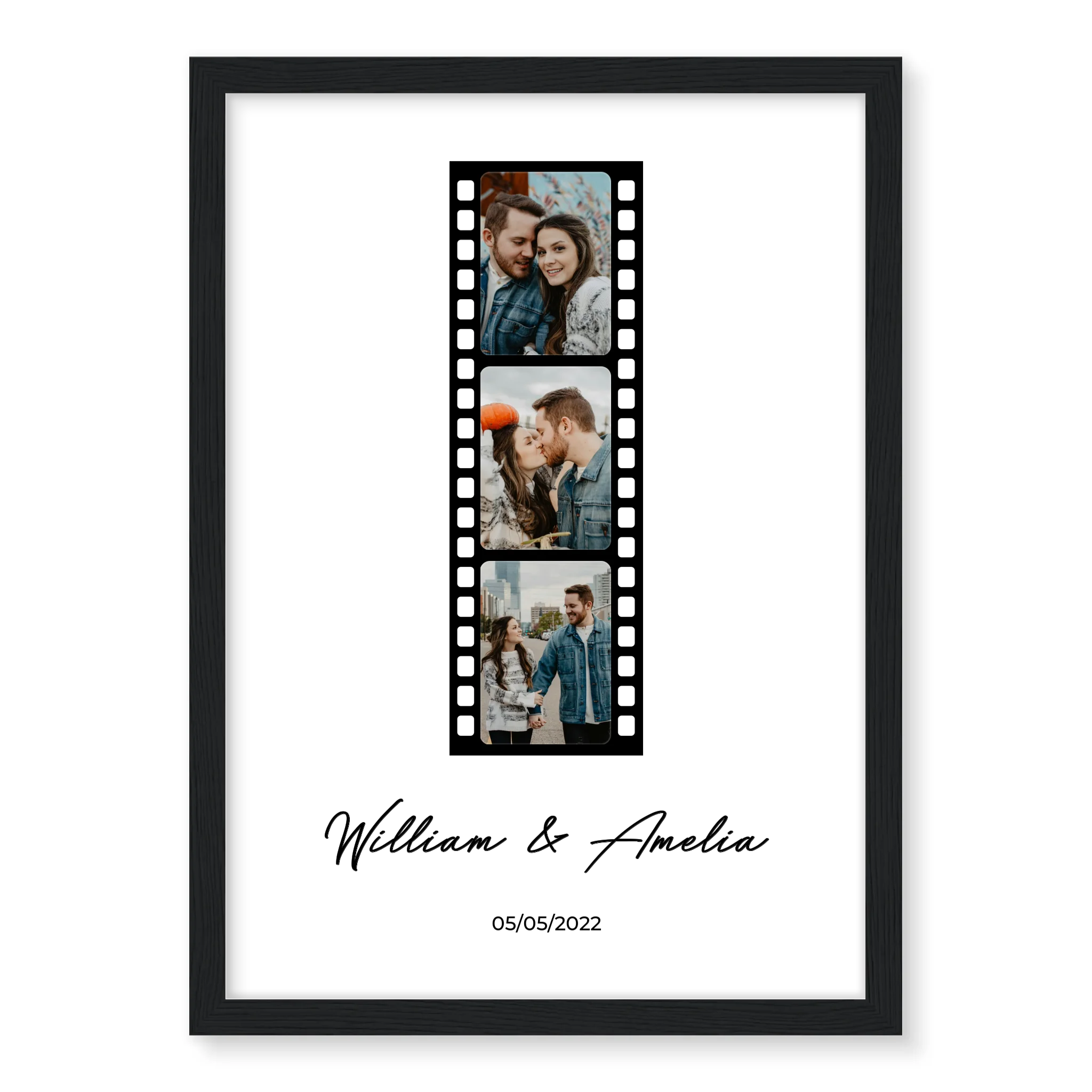 Photo Film personalised poster – anniversary or birthday gift framed print