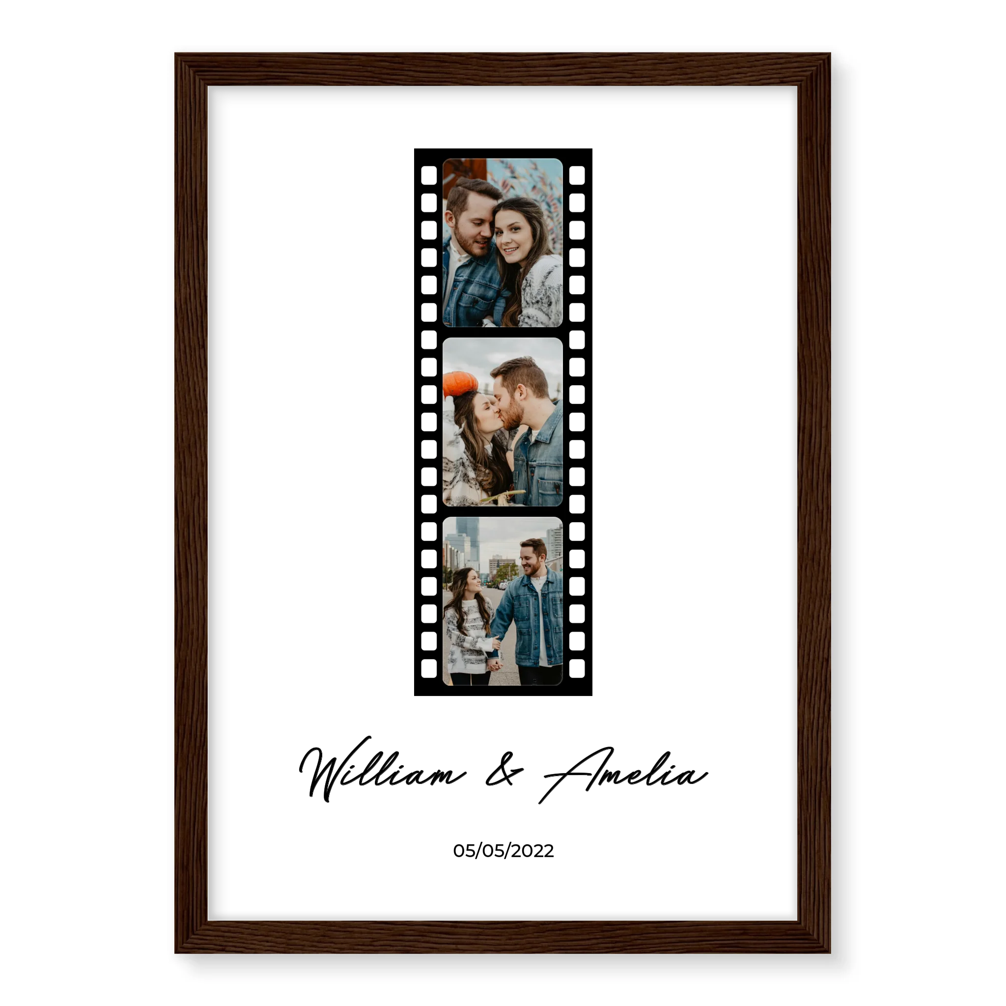 Photo Film personalised poster – personalised film strip print displayed in home