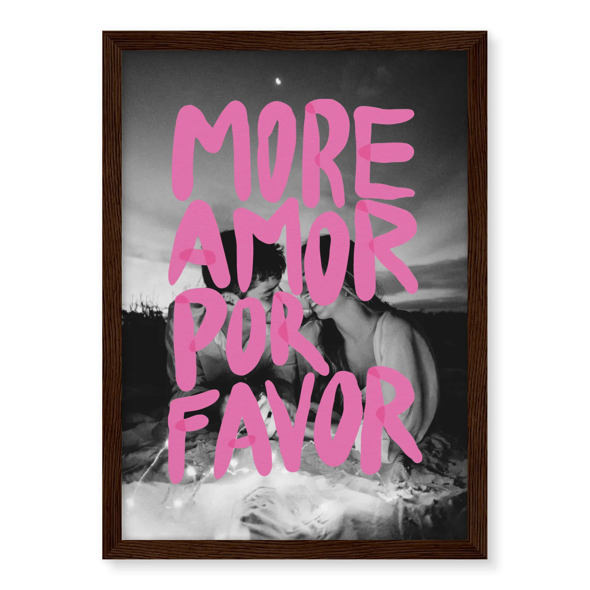 More Amor Por Favor personalised poster – personalised couple print displayed in home