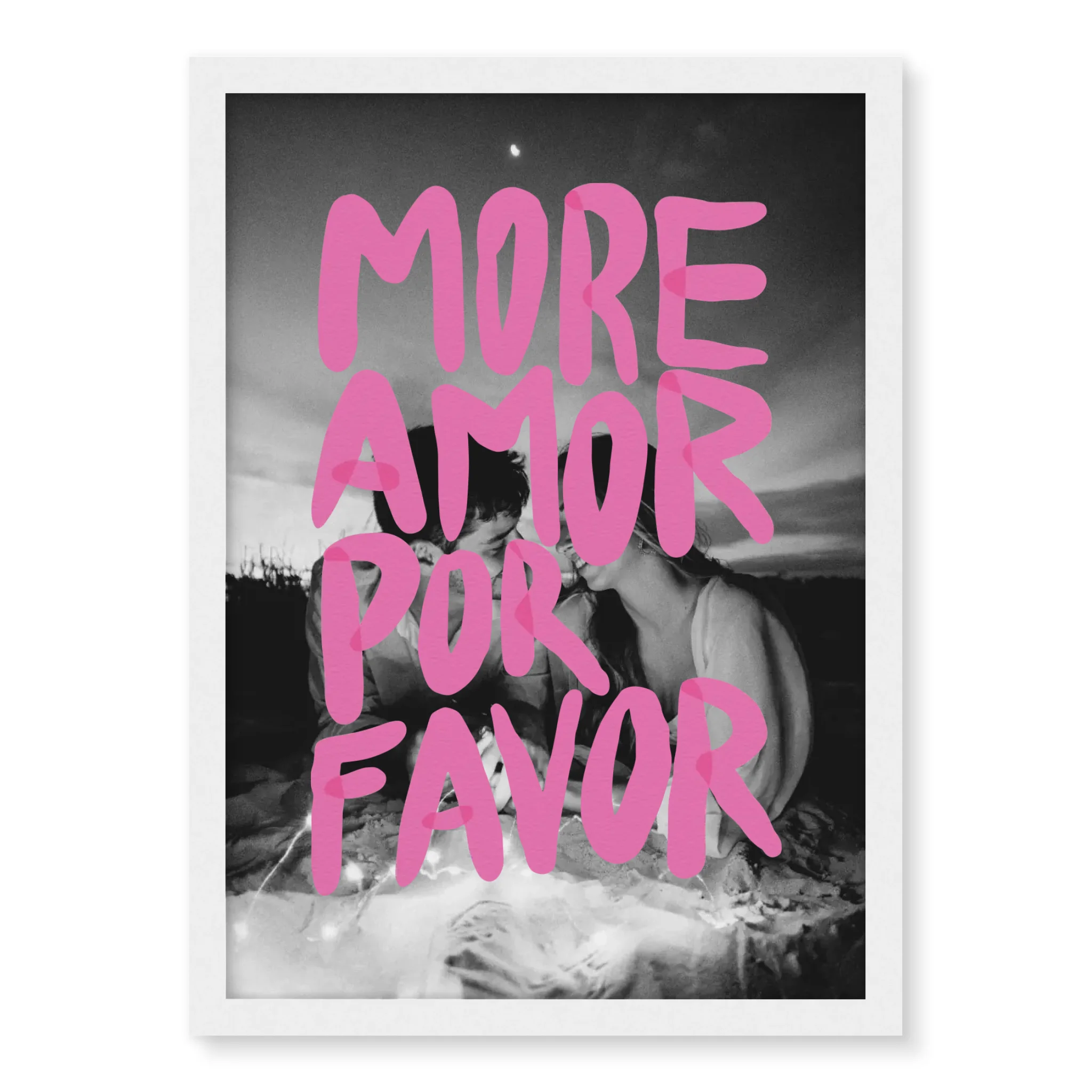 More Amor Por Favor personalised poster – custom love print close up detail