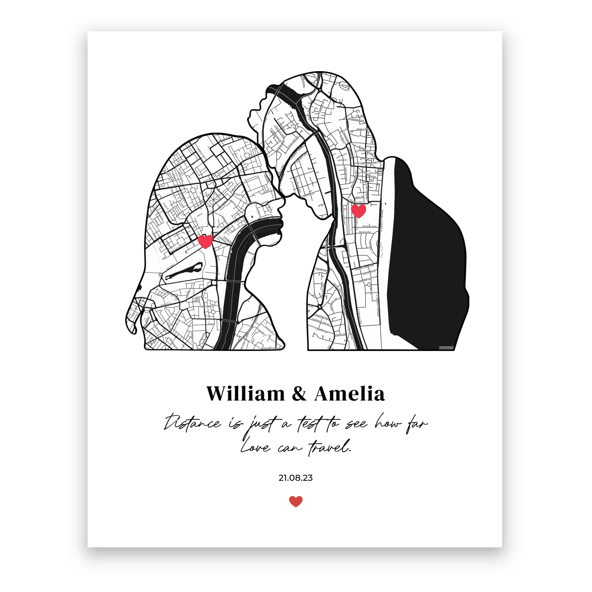 Silhouette of Love - Personalized Poster