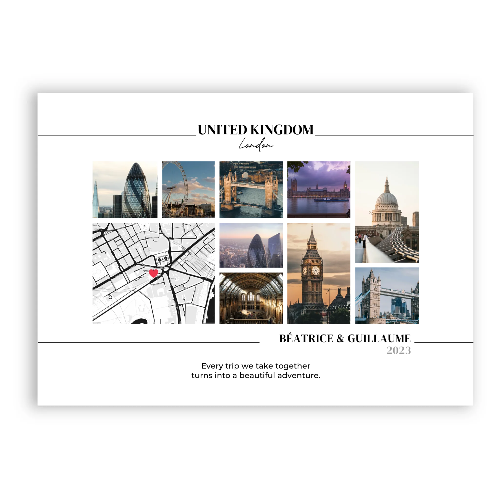 Travel Collage and Map - Personalized Poster