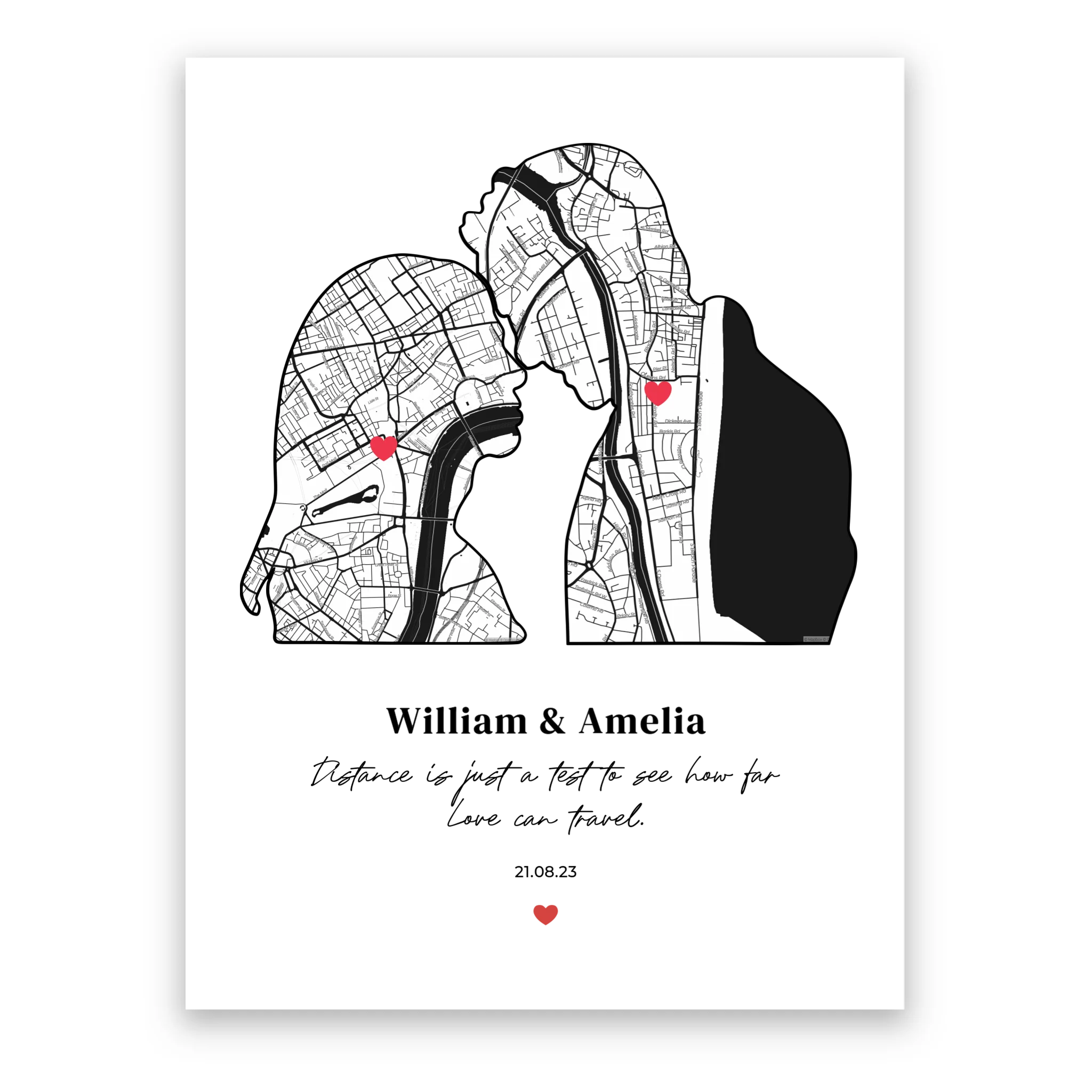 Silhouette of Love - Personalized Poster