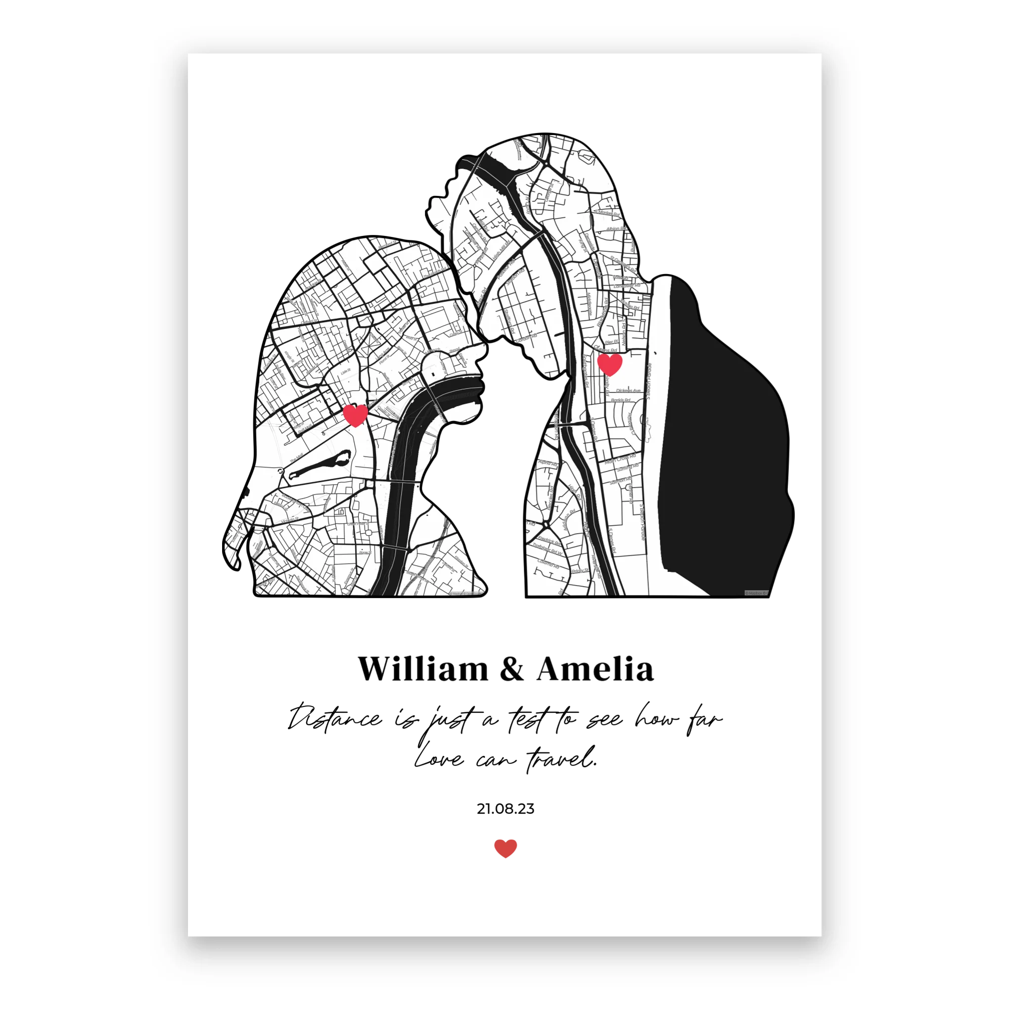 Silhouette of Love - Personalized Poster
