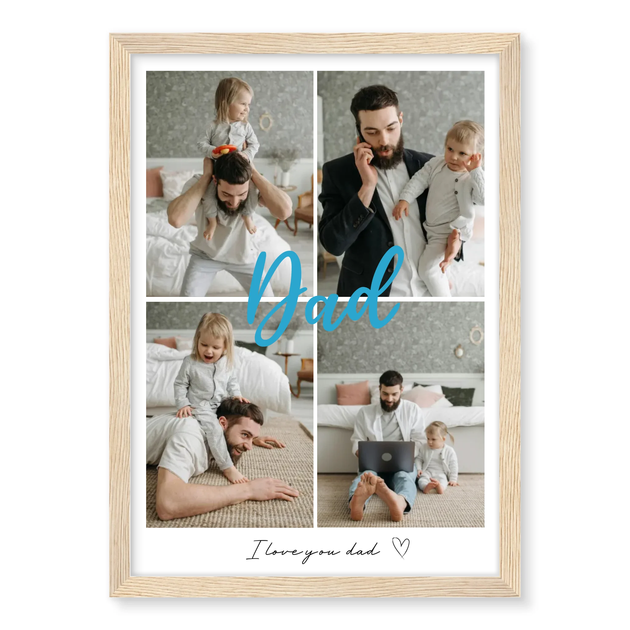 Dad 4 Photos personalised poster – unique personalised Father's Day gift