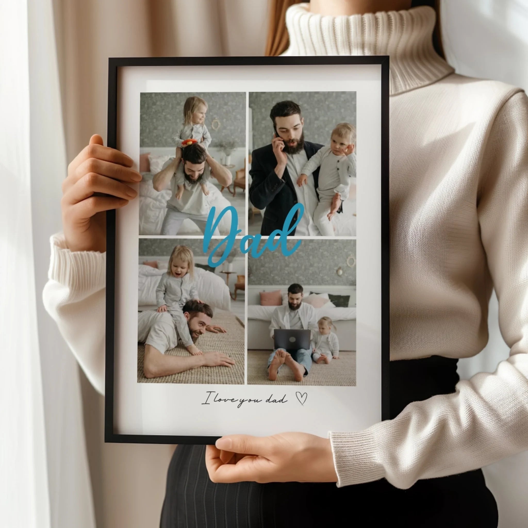 Dad 4 Photos personalised poster – personalised poster gift lifestyle shot