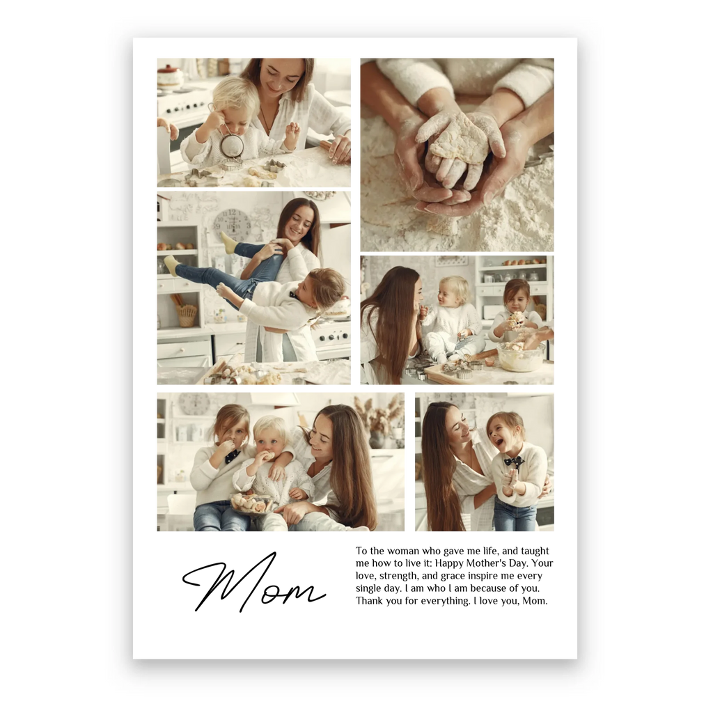 Mum Collage personalised photo poster – custom photo collage print wall art