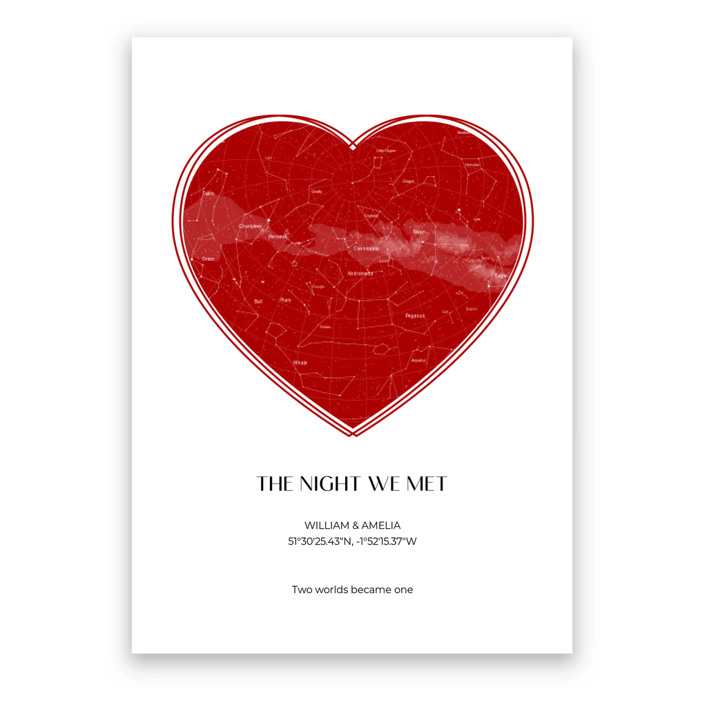 The Night We Met star map personalised poster – custom constellation print wall art