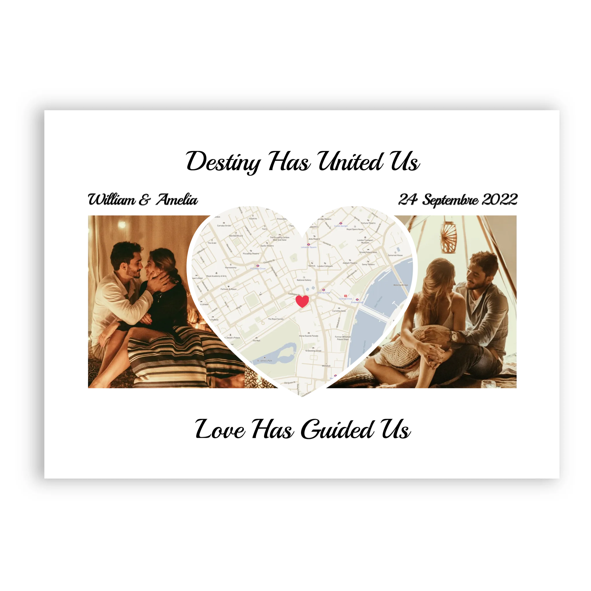 Destiny Has United Us personalised poster – custom romantic print wall art