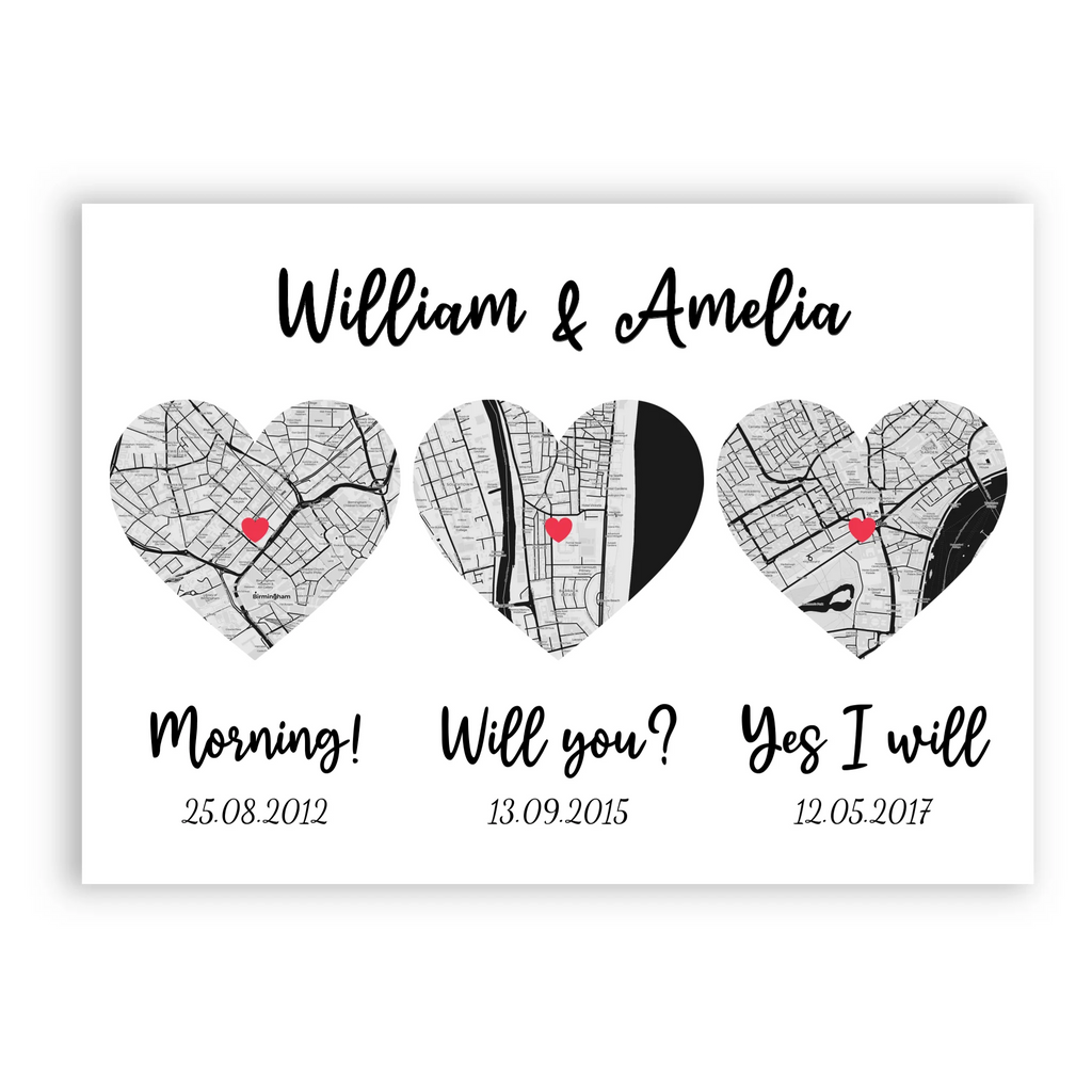 Marriage Proposal personalised poster – custom print wall art