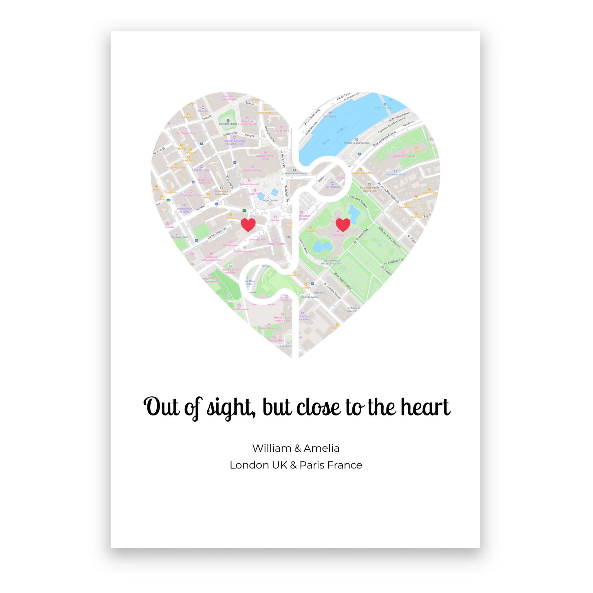 Long Distance Relationship - Personalised Poster