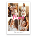 Mum 4 Photos personalised poster – custom photo print wall art