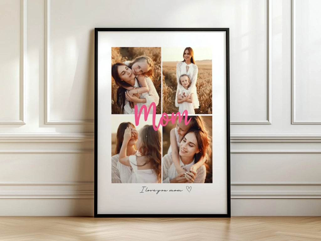 Mum 4 Photos personalised poster – Mother's Day alternate 4 photo design preview