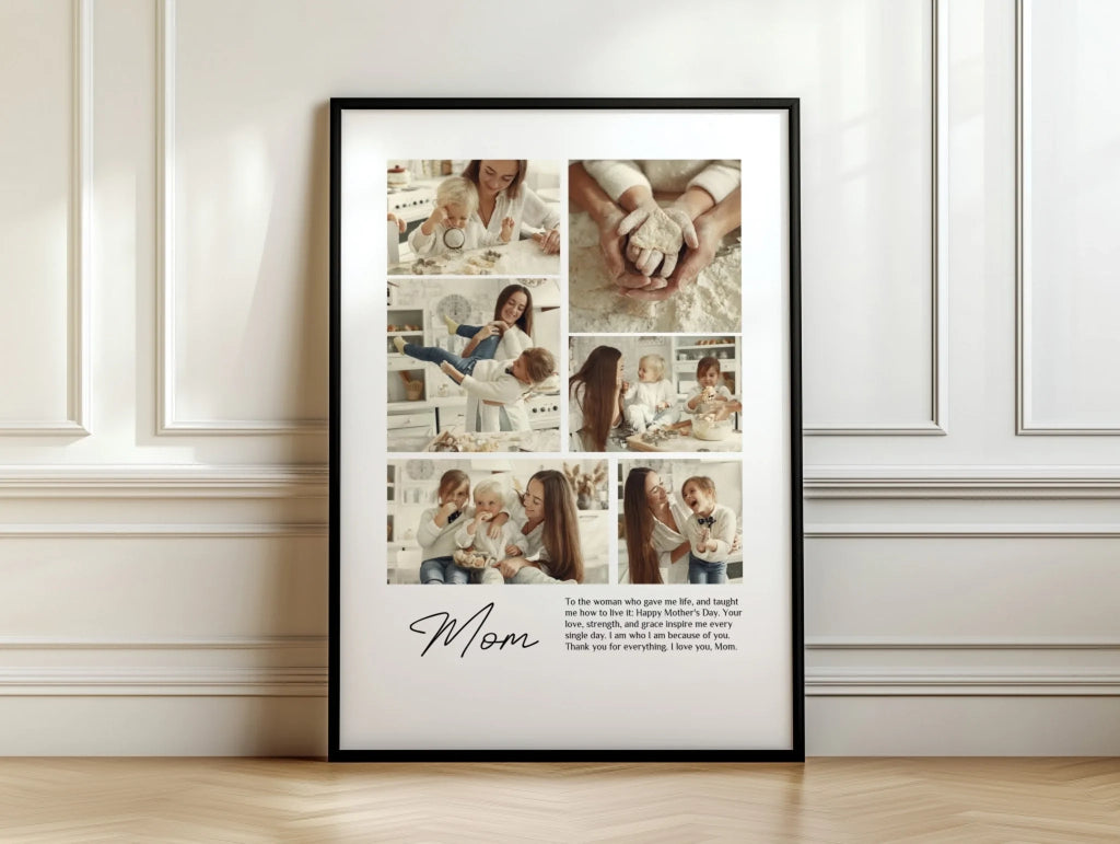 Mum Collage personalised photo poster – alternate poster design preview with personalisation options