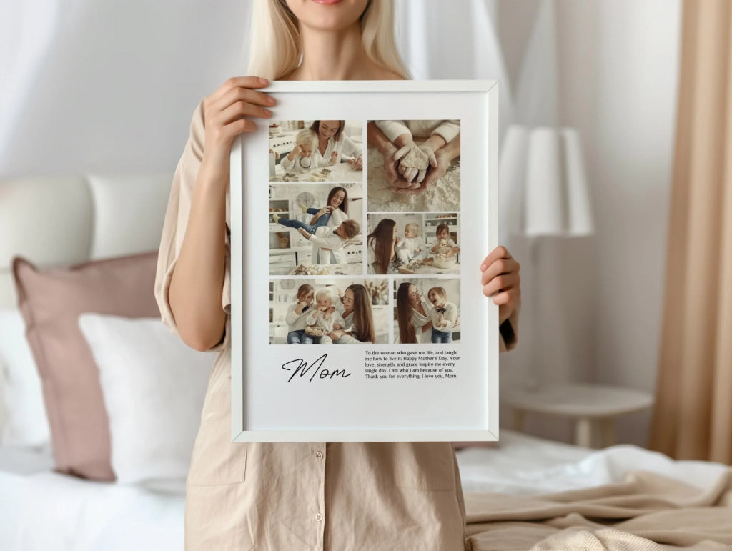 Mum Collage personalised photo poster – poster design preview with personalisation options