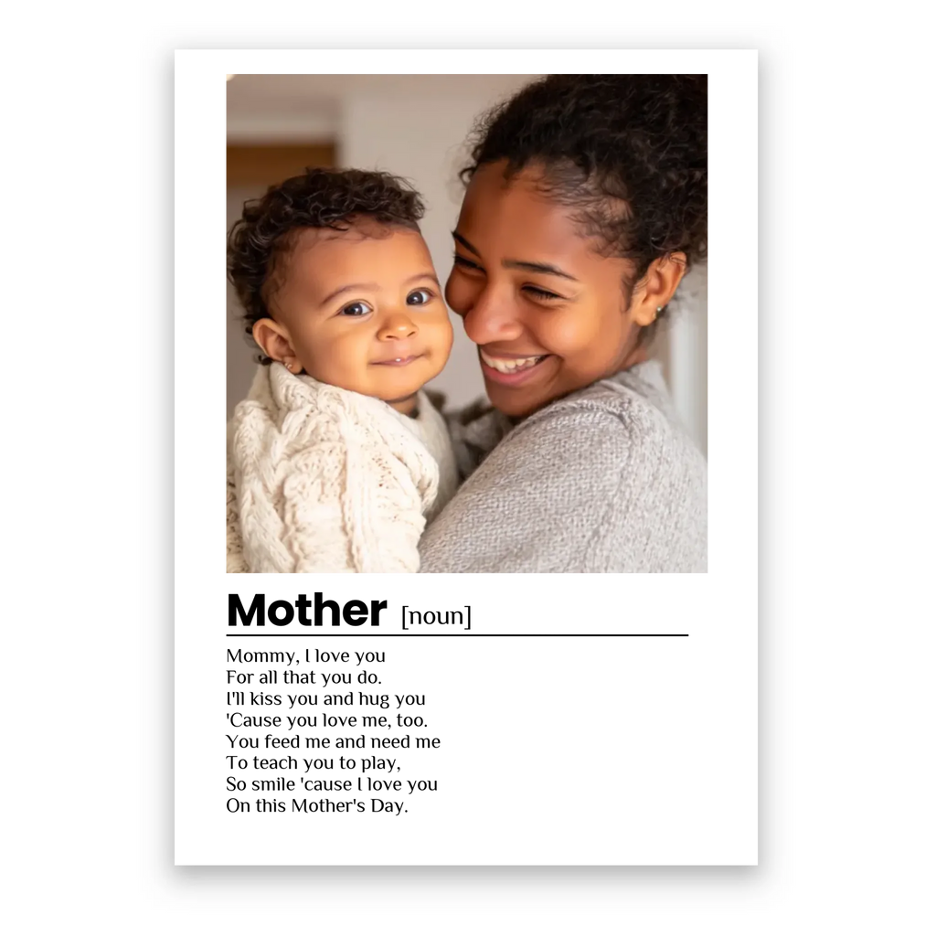 Mother Poem personalised poster – custom poem print wall art