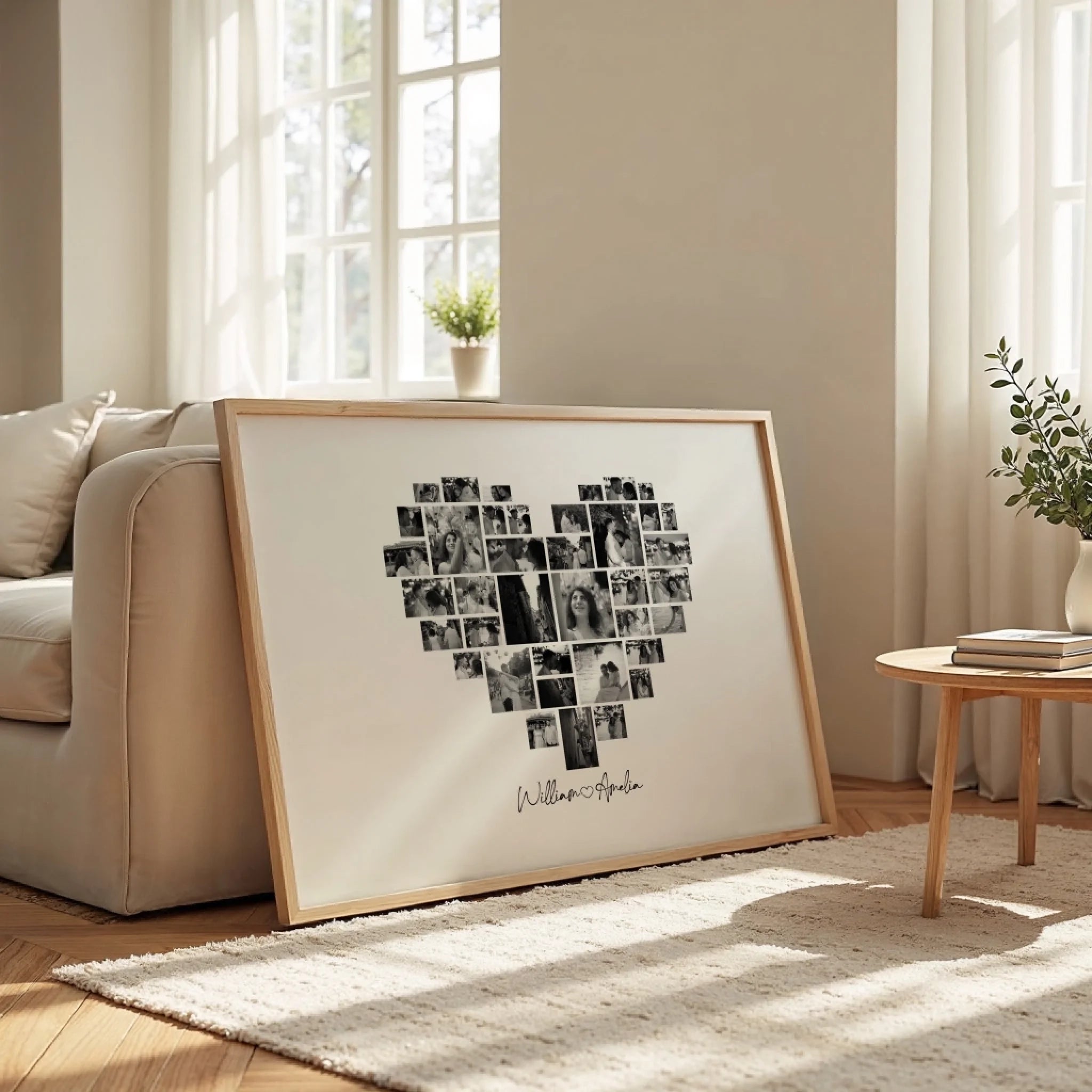 Heart Collage personalised photo poster – poster design preview with personalisation options