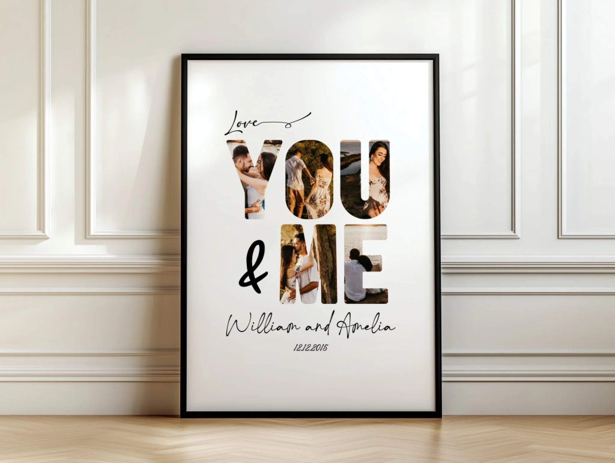 You and Me personalised couple poster – alternate poster design preview with personalisation options