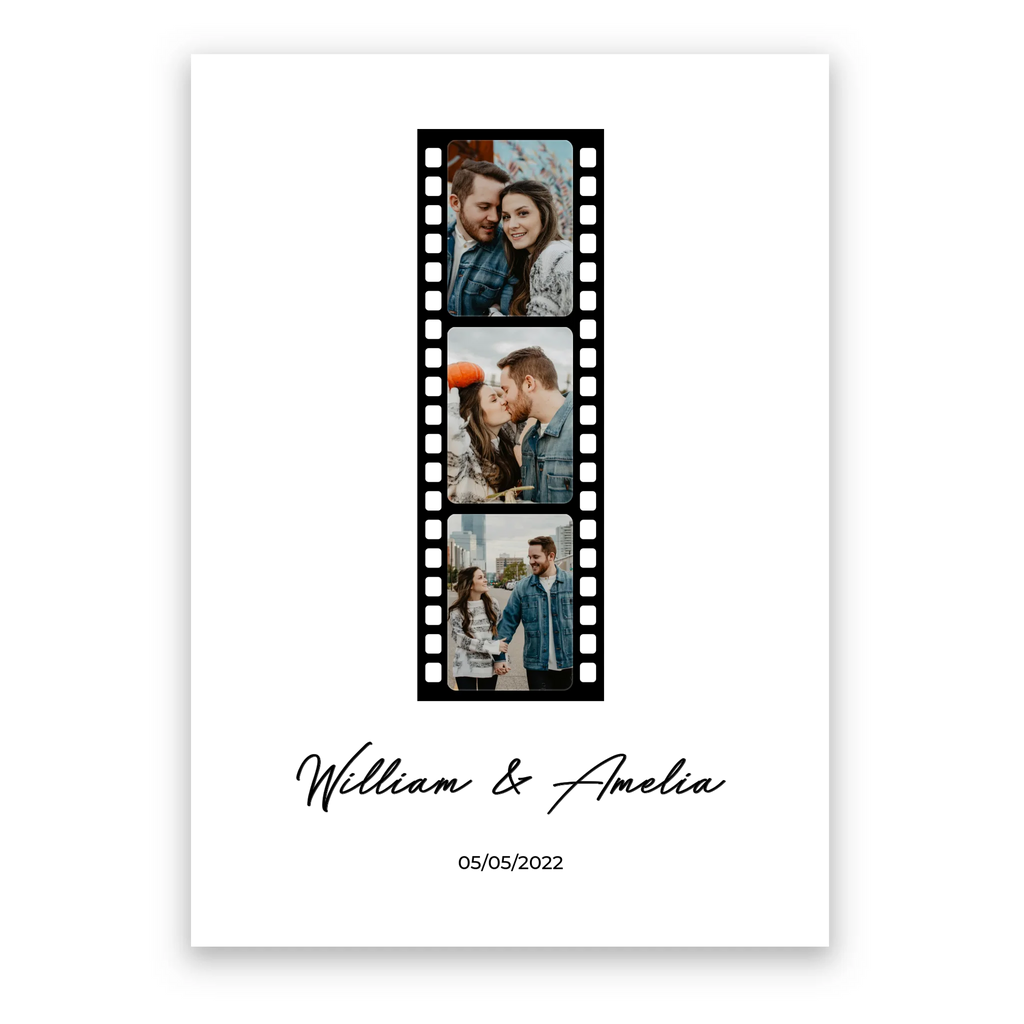 Photo Film personalised poster – custom film strip print wall art