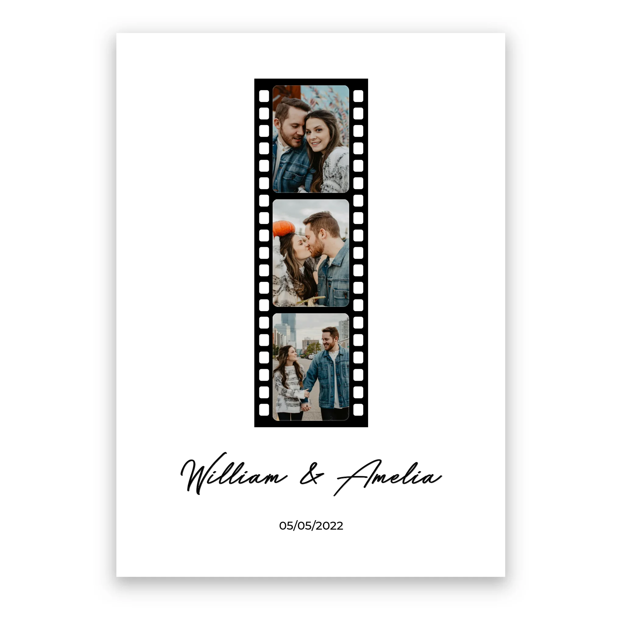 Photo Film personalised poster – custom film strip print wall art
