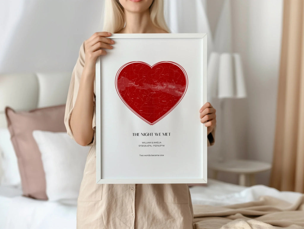 The Night We Met star map personalised poster – poster design preview with personalisation options