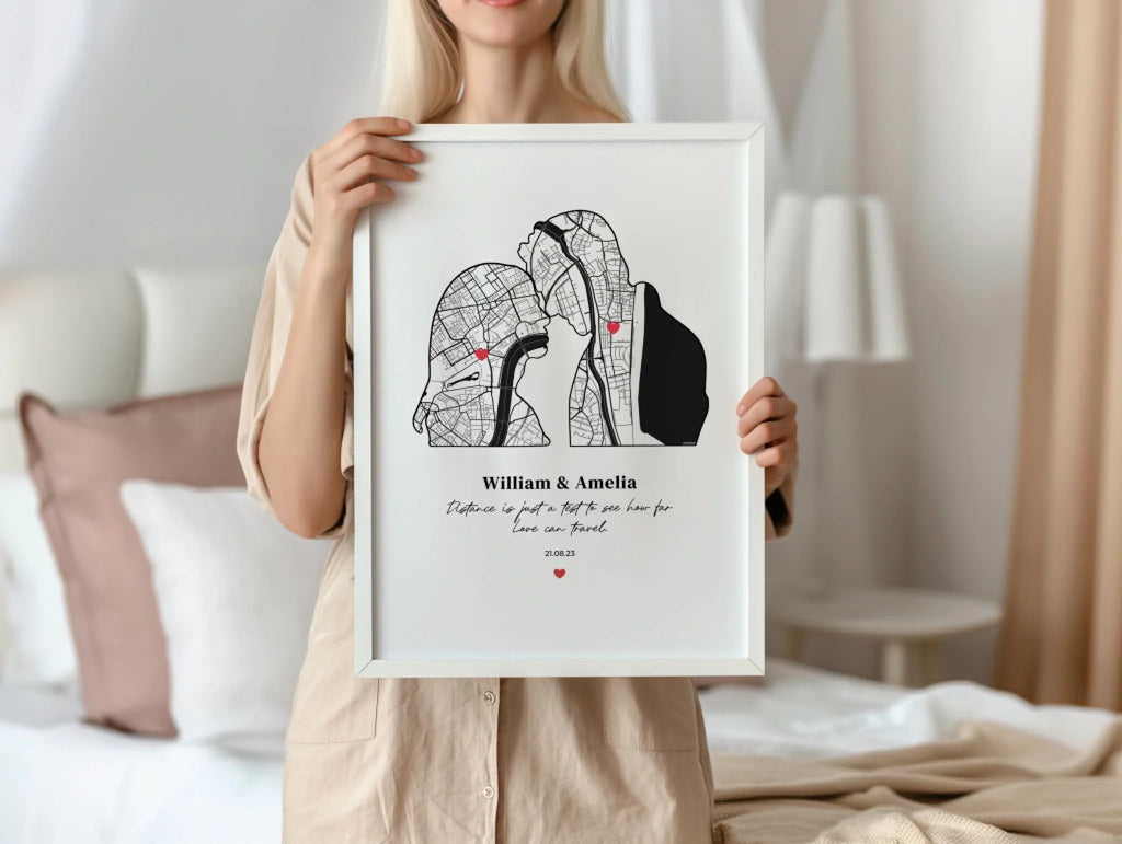 Silhouette of Love personalised poster – poster design preview with personalisation options