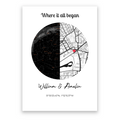 Constellation and Map personalised poster – custom star map print wall art