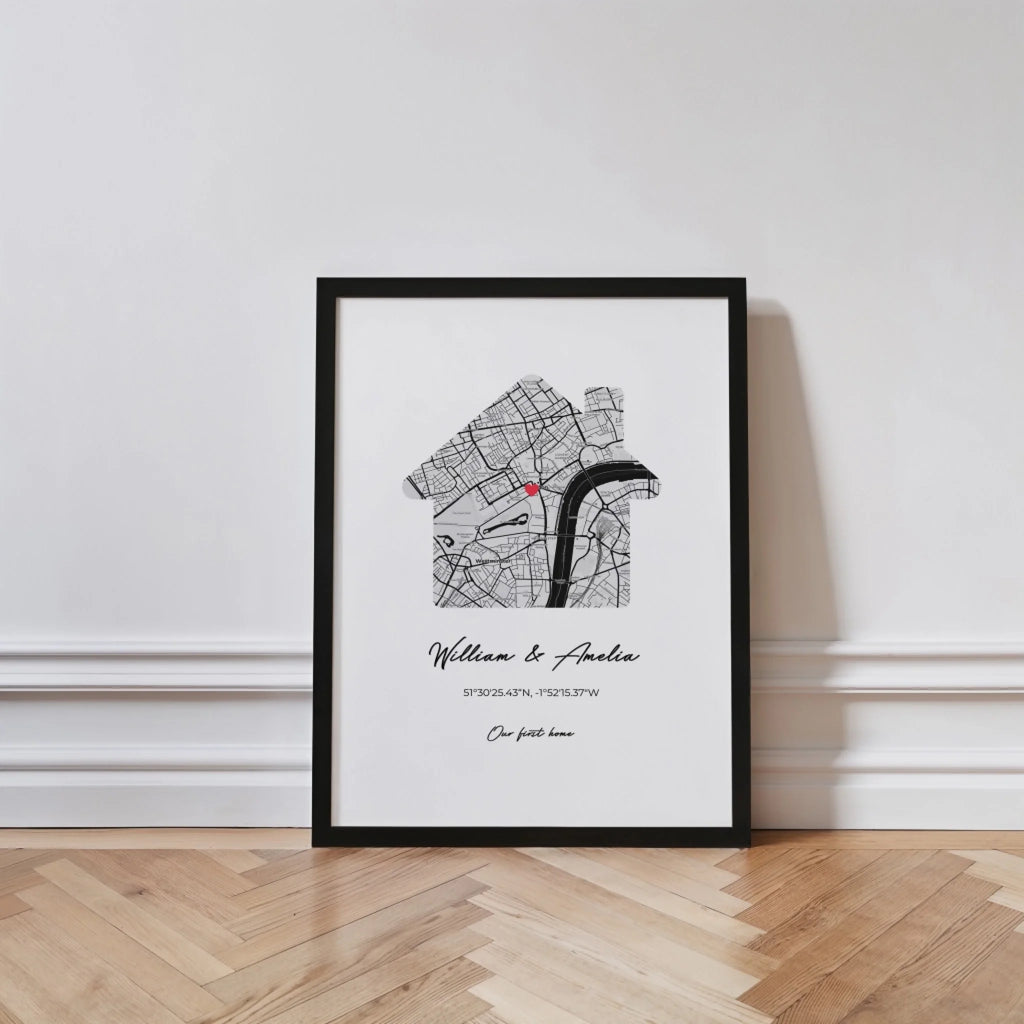 Our First Home personalised poster – premium design template preview