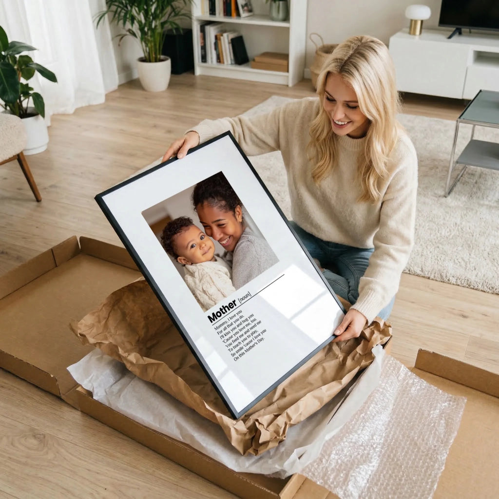 Mother Poem personalised poster – personalised poem design example with custom names and date