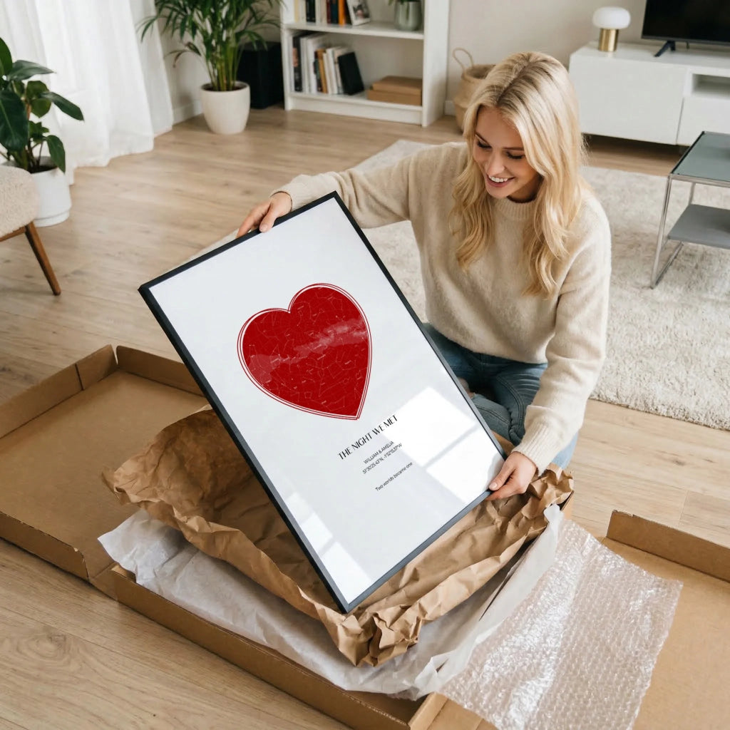 The Night We Met star map personalised poster – star map design example with custom date and location