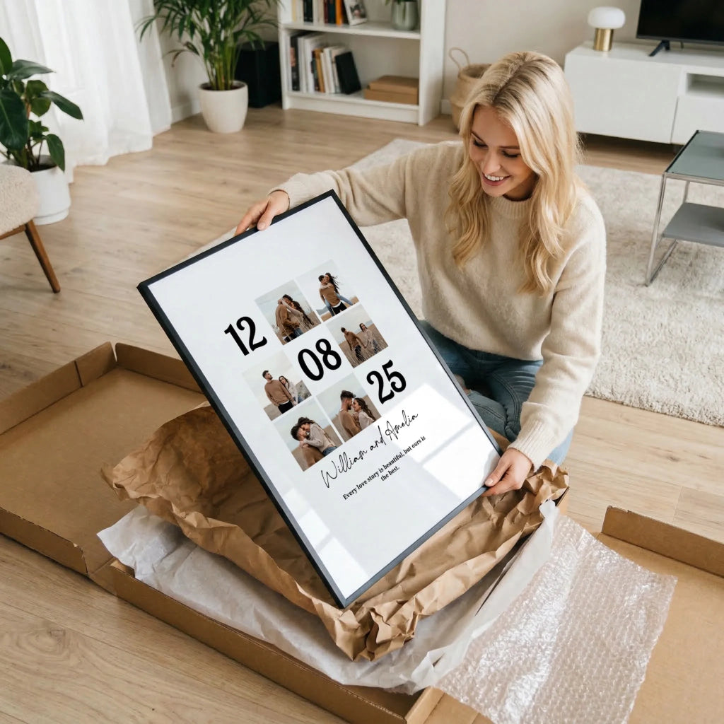 Special Day personalised photo poster – personalised design example with custom names and date