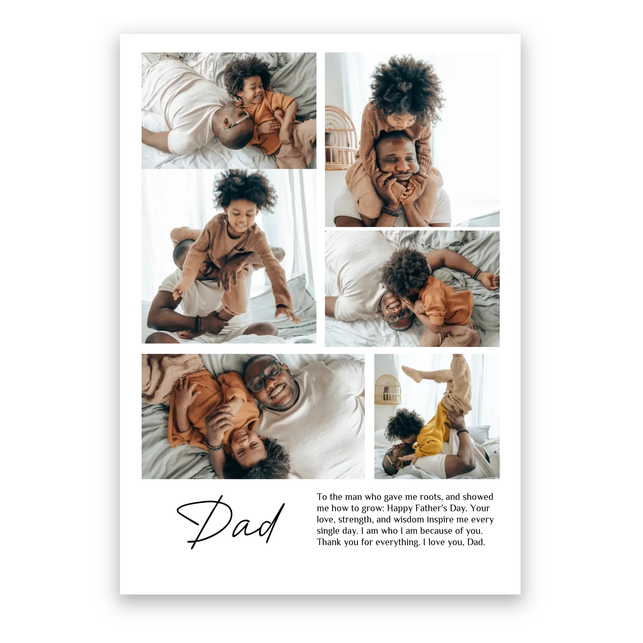 Dad Collage personalised photo poster – custom photo collage print wall art